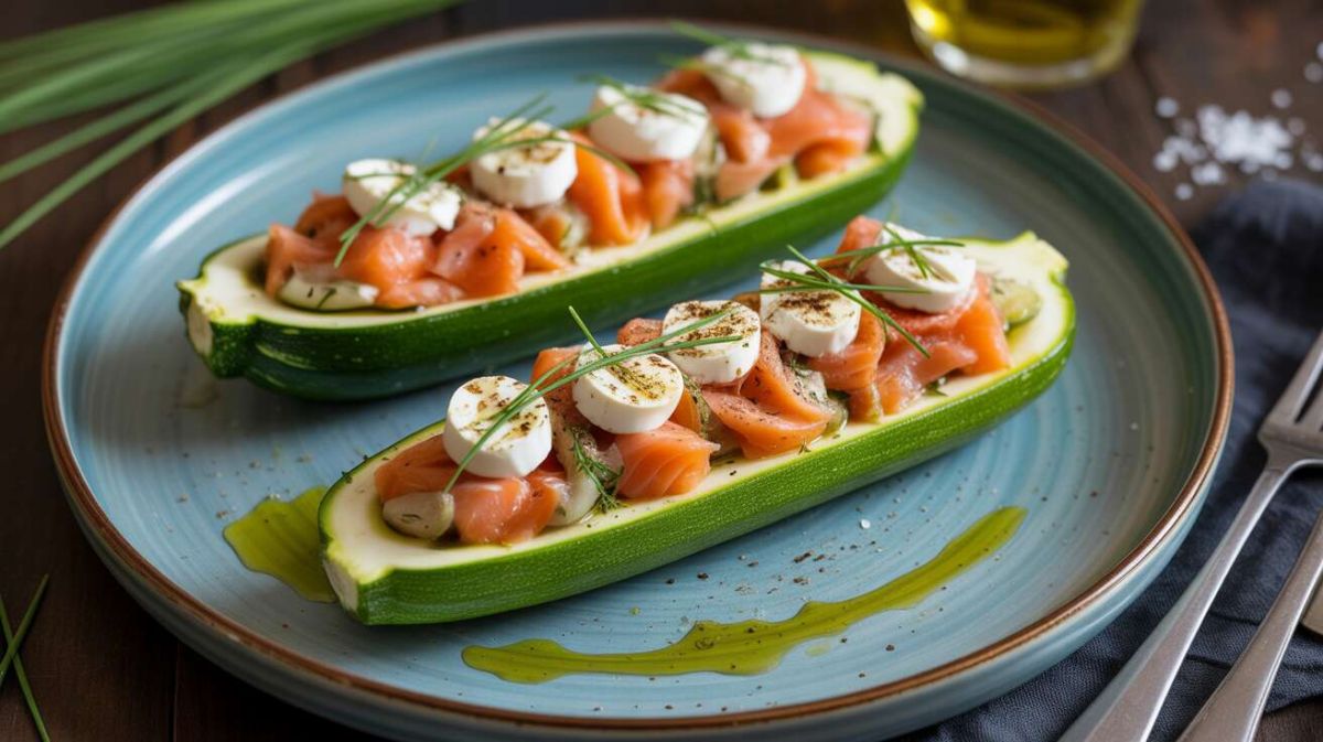 Savourez l'été avec nos courgettes farcies au saumon et fromage de chèvre