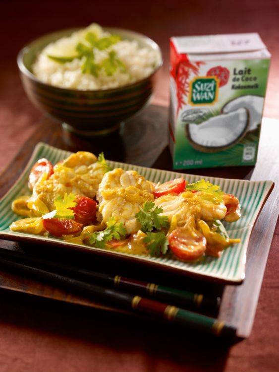 Curry de lotte au lait de coco