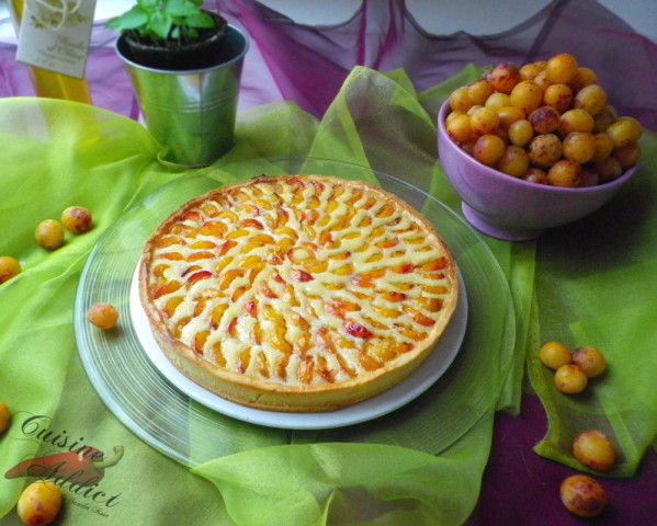Tarte aux mirabelles et romarin