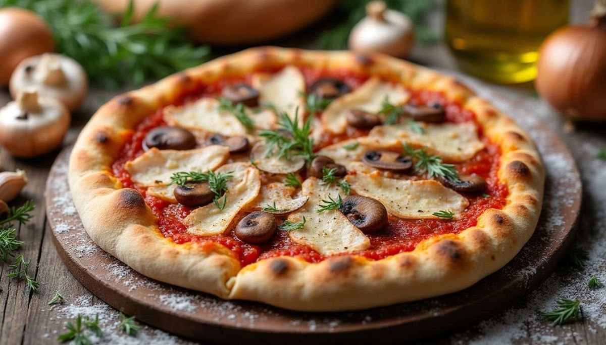Savourez une pizza forestière légère à la dinde et parmesan