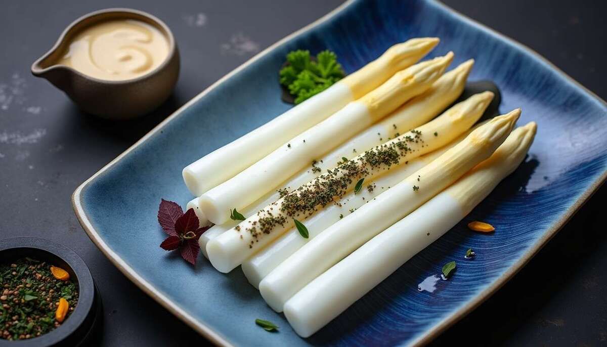 Asperges blanches et leur sauce mousseline délicate