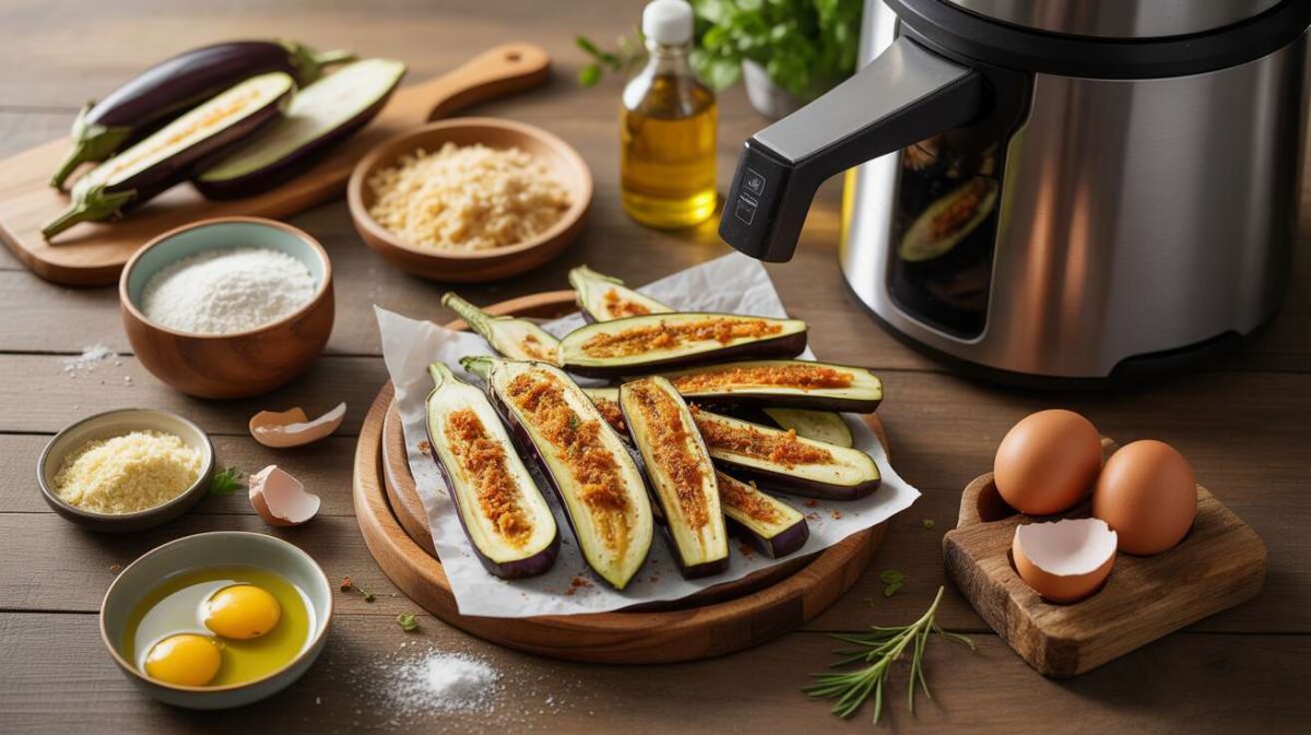 Des frites d'aubergines au Air Fryer : croustillantes et savoureuses