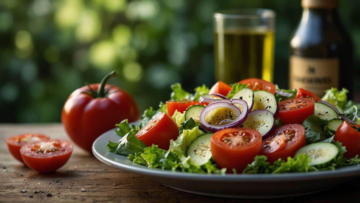 Une salade estivale rafraîchissante : courgettes, tomates et poivrons