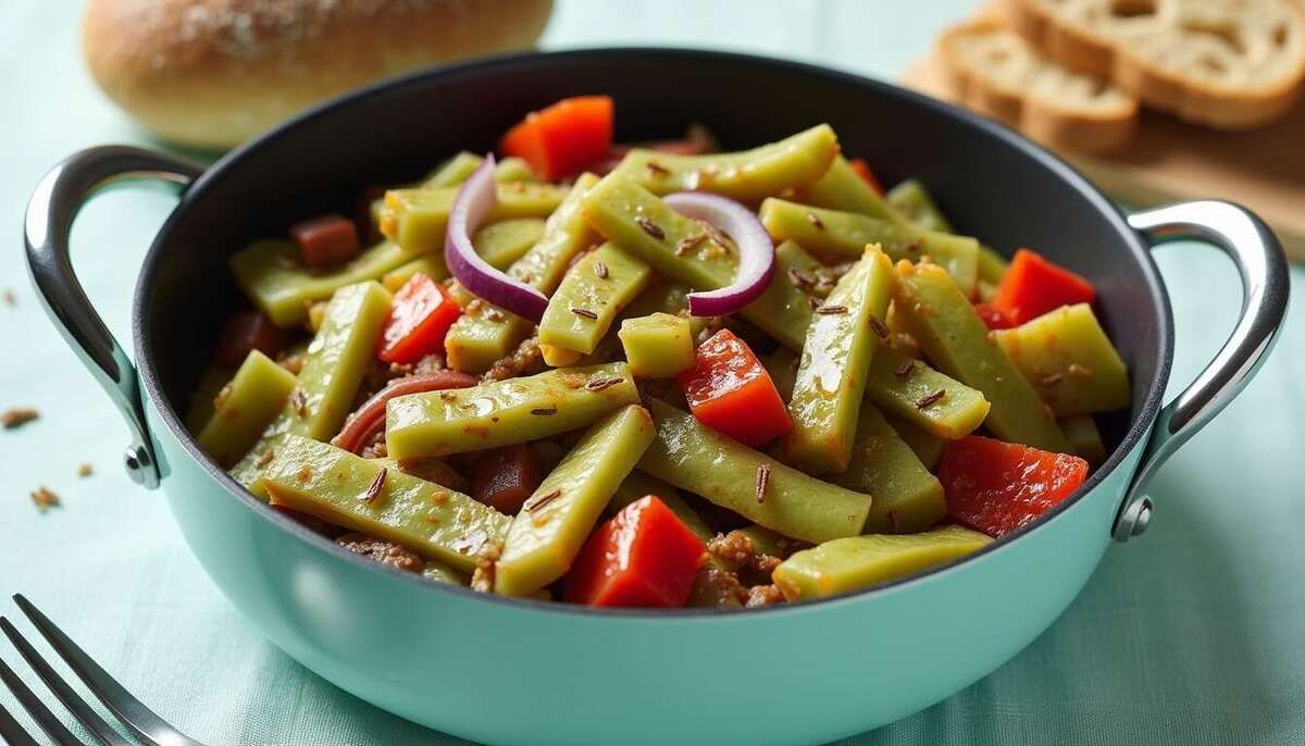 Savourez une poêlée de haricots plats et lardons en un rien de temps