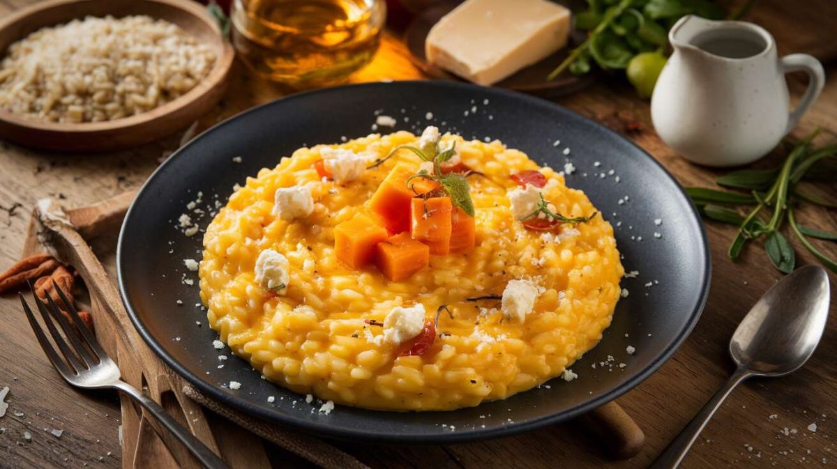 Une délicieuse recette de risotto au potimarron et chèvre frais