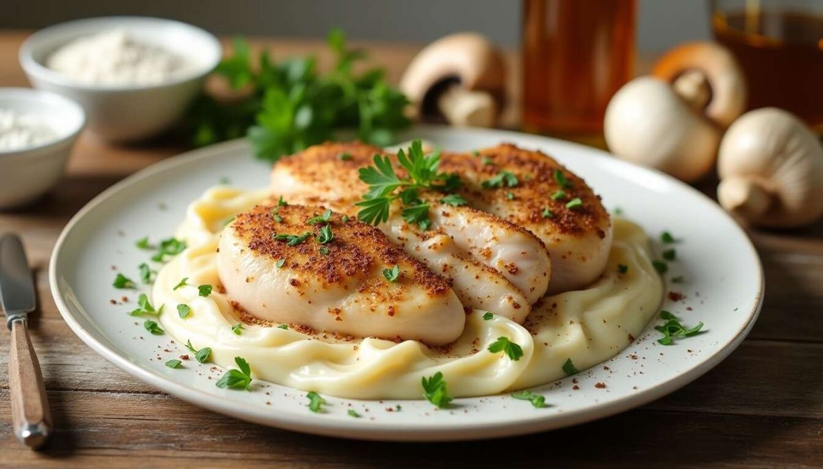 Une recette réconfortante de poulet à la crème et champignons à savourer