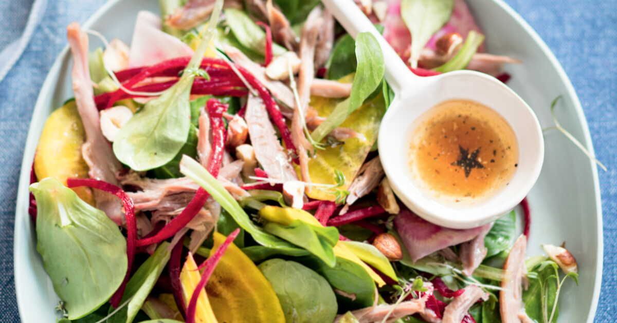 la recette gourmande de la salade croquante au canard confit