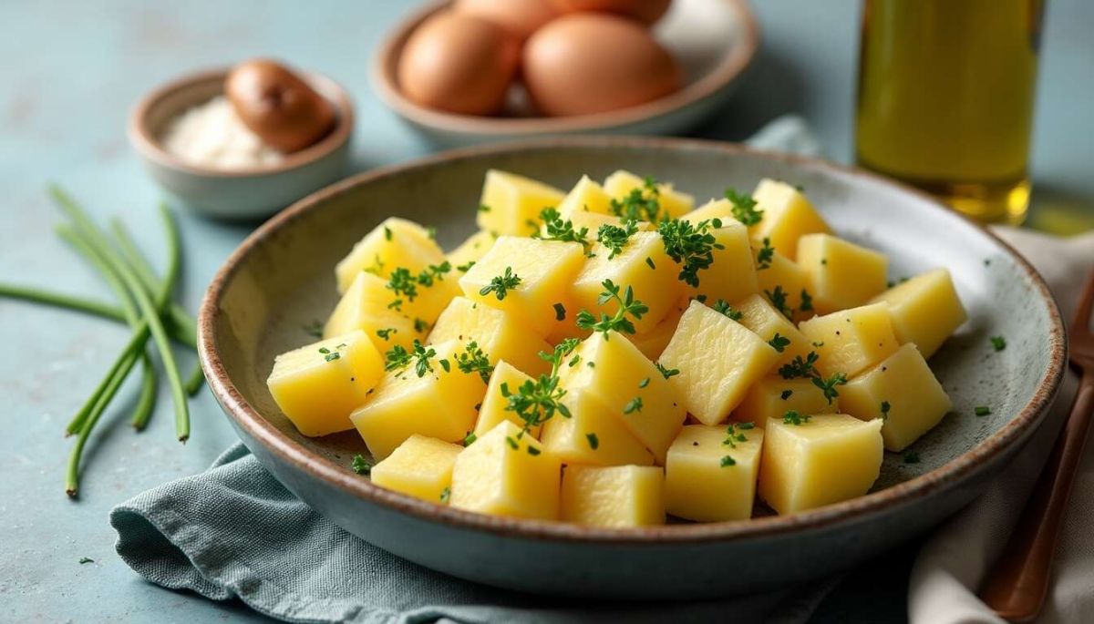 Découvrez la fraîcheur d'une salade de pommes de terre froide