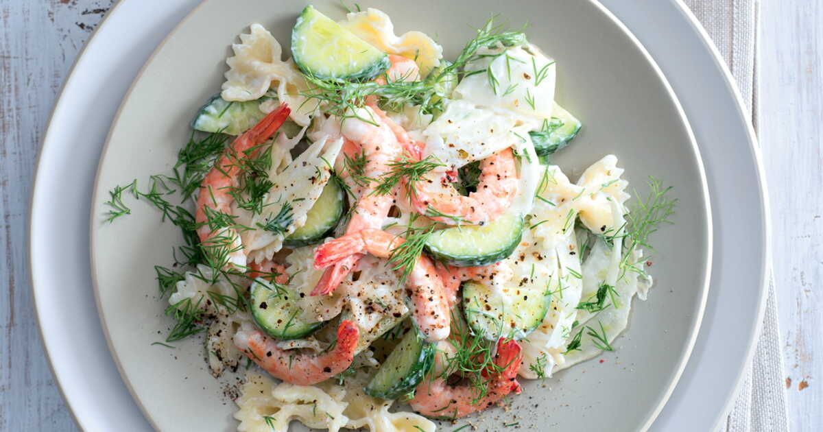 Un voyage gustatif : farfalle aux crevettes et au fenouil