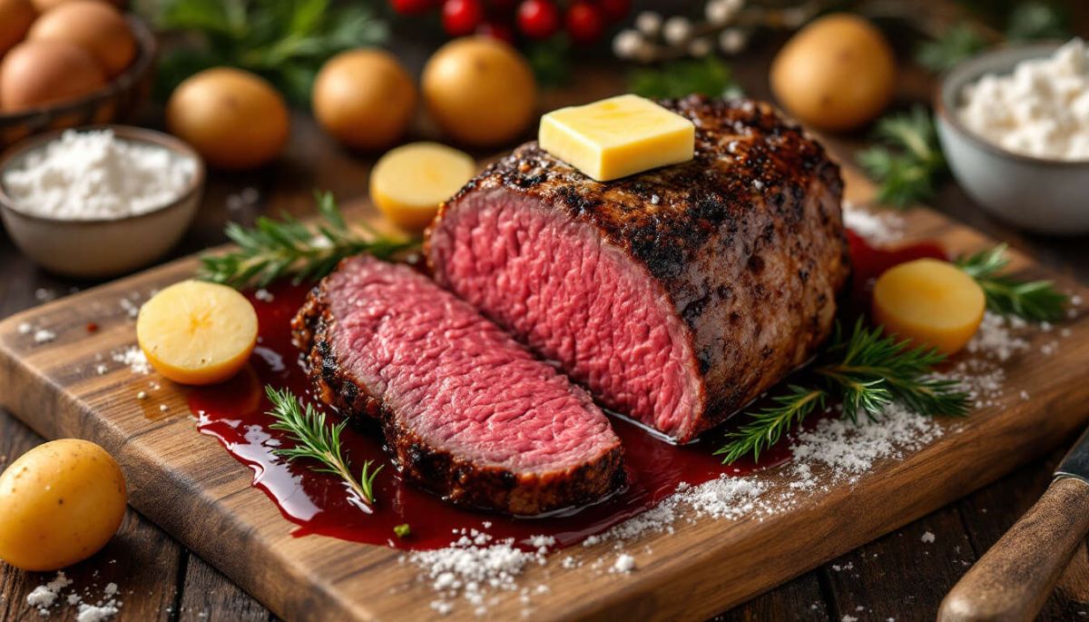 un festin de Noël : pavé de bœuf et pommes duchesse
